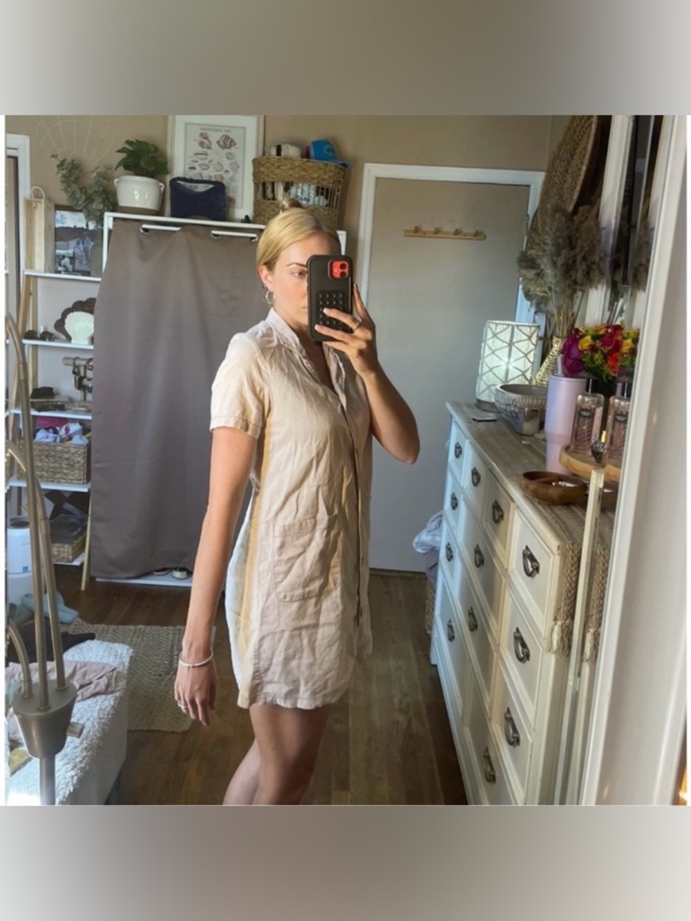 Stylish a-line button up mini dress size small - Picture 12 of 14